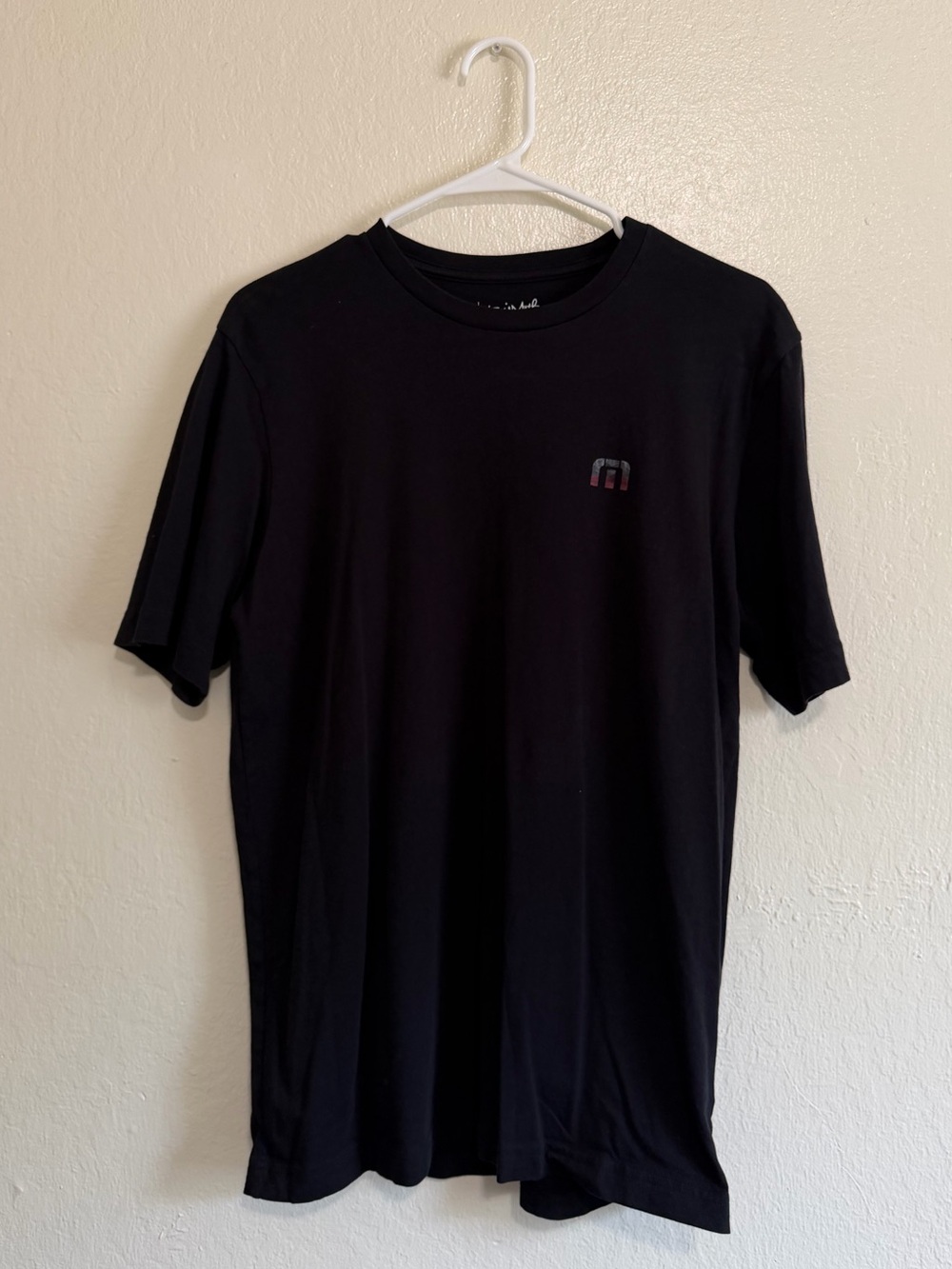 Travis Mathew Black Short Sleeve Crew Tee with Subtle Logo